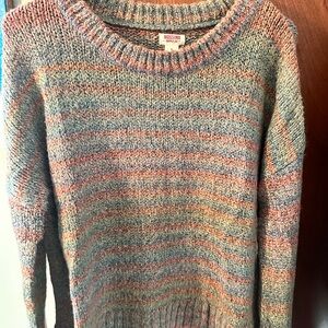 Mossimo Supply Co. Women's Blue and Pink Knit Sweater